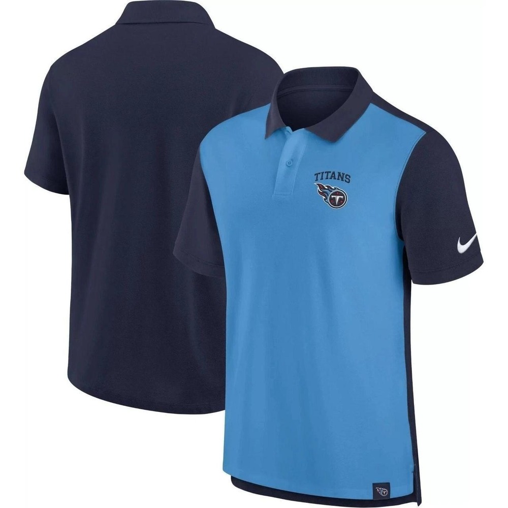 Nike® (Men's LARGE) Tennessee Titans‎ Blitz™ Polo in Two-Tone Blue - $80